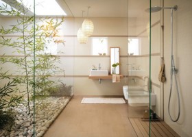 décoration salle de bain beige