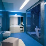 décoration salle de bain bleu