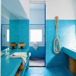 décoration salle de bain bleu