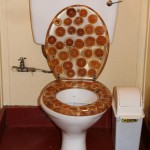 décoration wc - toilettes orange