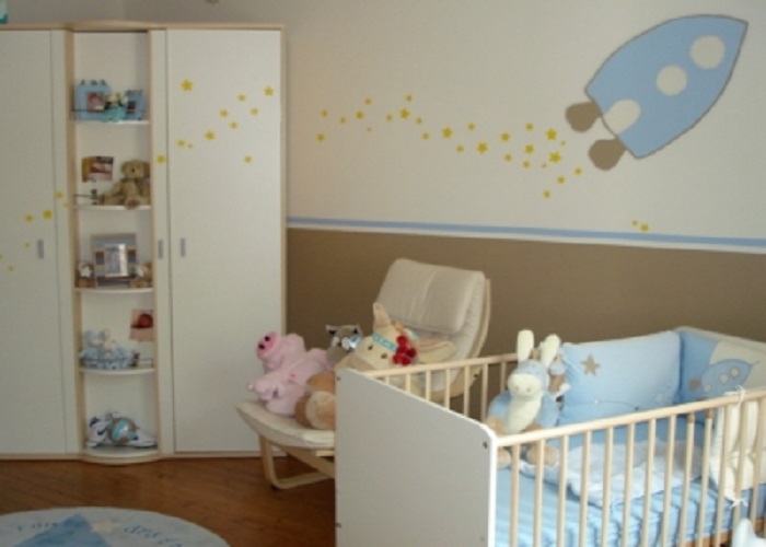 ambiance chambre bébé bleu