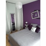 ambiance chambre fille gris et violet