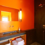 déco salle de bain orange