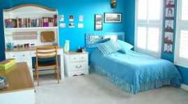 décoration chambre fille bleu