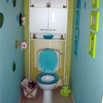 décoration wc - toilettes bleu