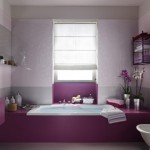 idée déco salle de bain violet