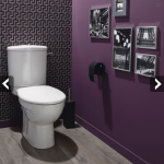 idée déco wc - toilettes gris et violet