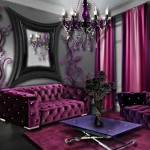 ambiance salon gris et violet