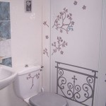 ambiance wc - toilettes gris et violet