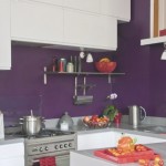 idée déco cuisine gris et violet