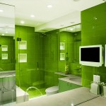 idée déco salle de bain vert