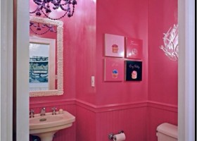 déco wc - toilettes rose