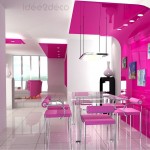 décoration salle à manger rose