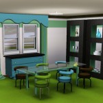 décoration salle à manger turquoise