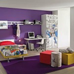 décoration chambre garçon gris et violet
