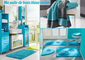 décoration salle de bain bleu