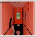 décoration wc - toilettes orange