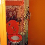 décoration wc - toilettes orange