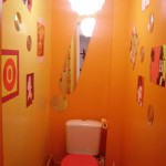 décoration wc - toilettes orange