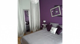ambiance chambre fille gris et violet