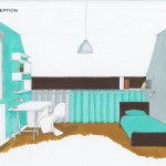 ambiance chambre turquoise