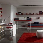 déco chambre garçon gris et rouge