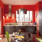 décoration cuisine gris et rouge