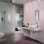 idée déco salle de bain gris et violet