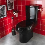 idée déco wc - toilettes rouge