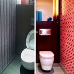 idée déco wc - toilettes rouge