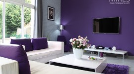 ambiance cuisine gris et violet