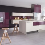 décoration cuisine gris et violet