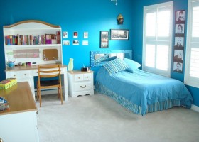 idée déco chambre fille bleu