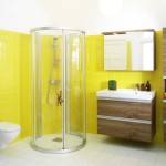 idée déco salle de bain jaune