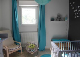 ambiance chambre bébé turquoise