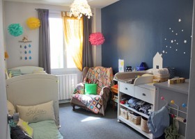 ambiance chambre fille beige