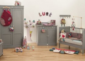 ambiance chambre fille gris et blanc