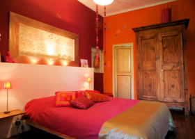 décoration chambre fille orange