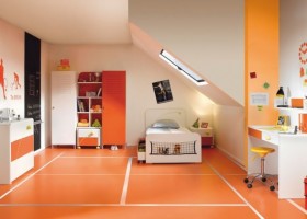 idée déco chambre garçon orange