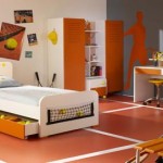 idée déco chambre garçon orange