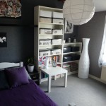 ambiance chambre gris et violet