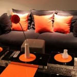 décoration salon orange