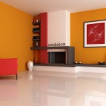 décoration salon orange