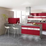 idée déco cuisine gris et rouge