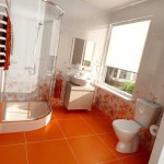 idée déco salle de bain orange