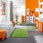 idée déco salle de bain orange