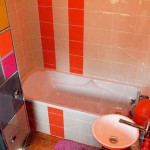 idée déco salle de bain orange