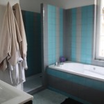 ambiance salle de bain turquoise