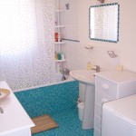 ambiance salle de bain turquoise