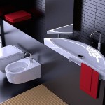 ambiance wc - toilettes gris et rouge